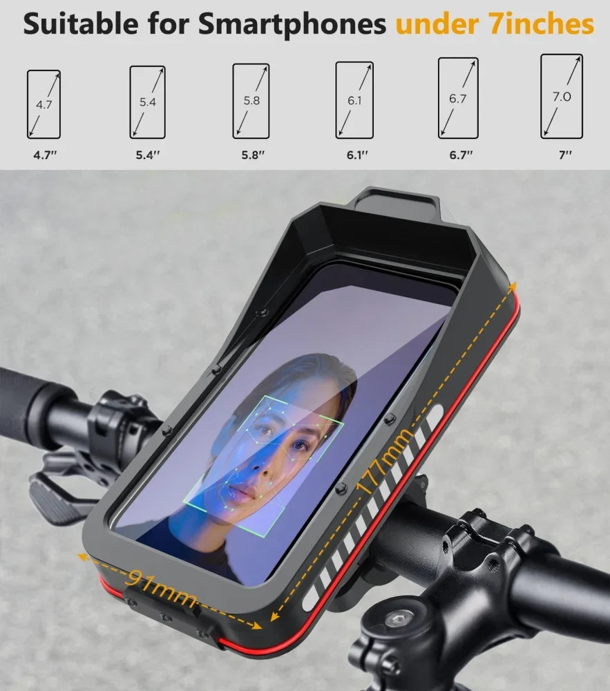 Waterproof Motorcycle Bicycle Phone Holder | Quick-Lock Handlebar Mount