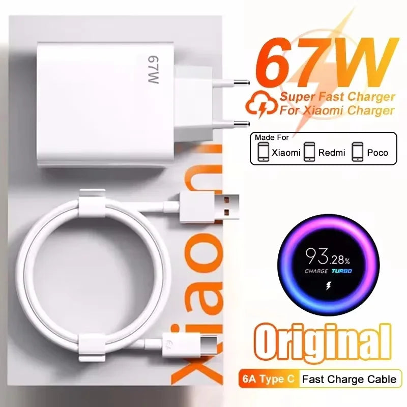 67W GaN USB Fast Charger – Quick Charge 3.0, EU/US/UK Plug