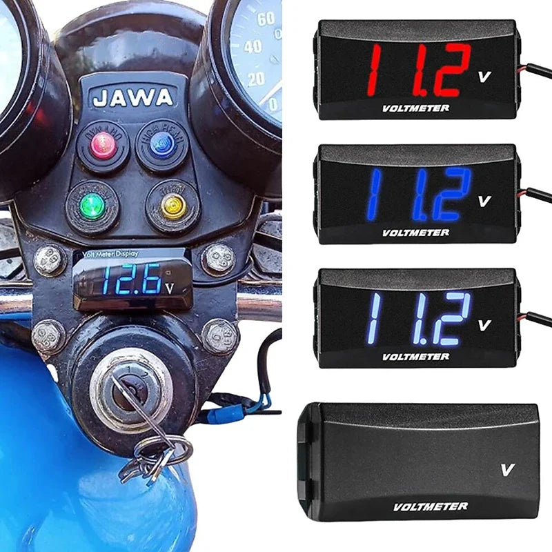 Car Audio Gauge LED Display 12V Meter Waterproof Voltage DC 12-60V