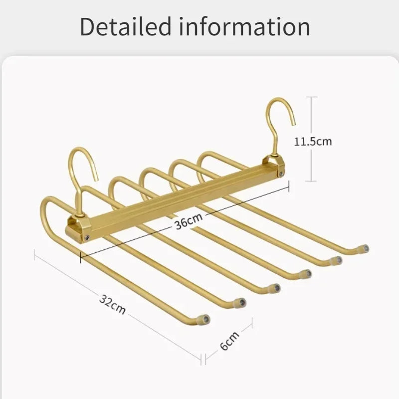 6-in-1 Foldable Pants Hanger – Space-Saving Closet Organizer