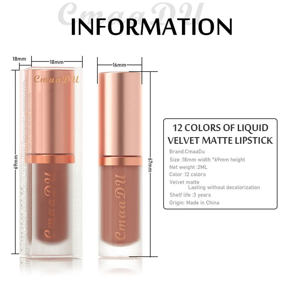 Cmaadu Velvet Matte Lipstick – Waterproof Long-Lasting Lip Color