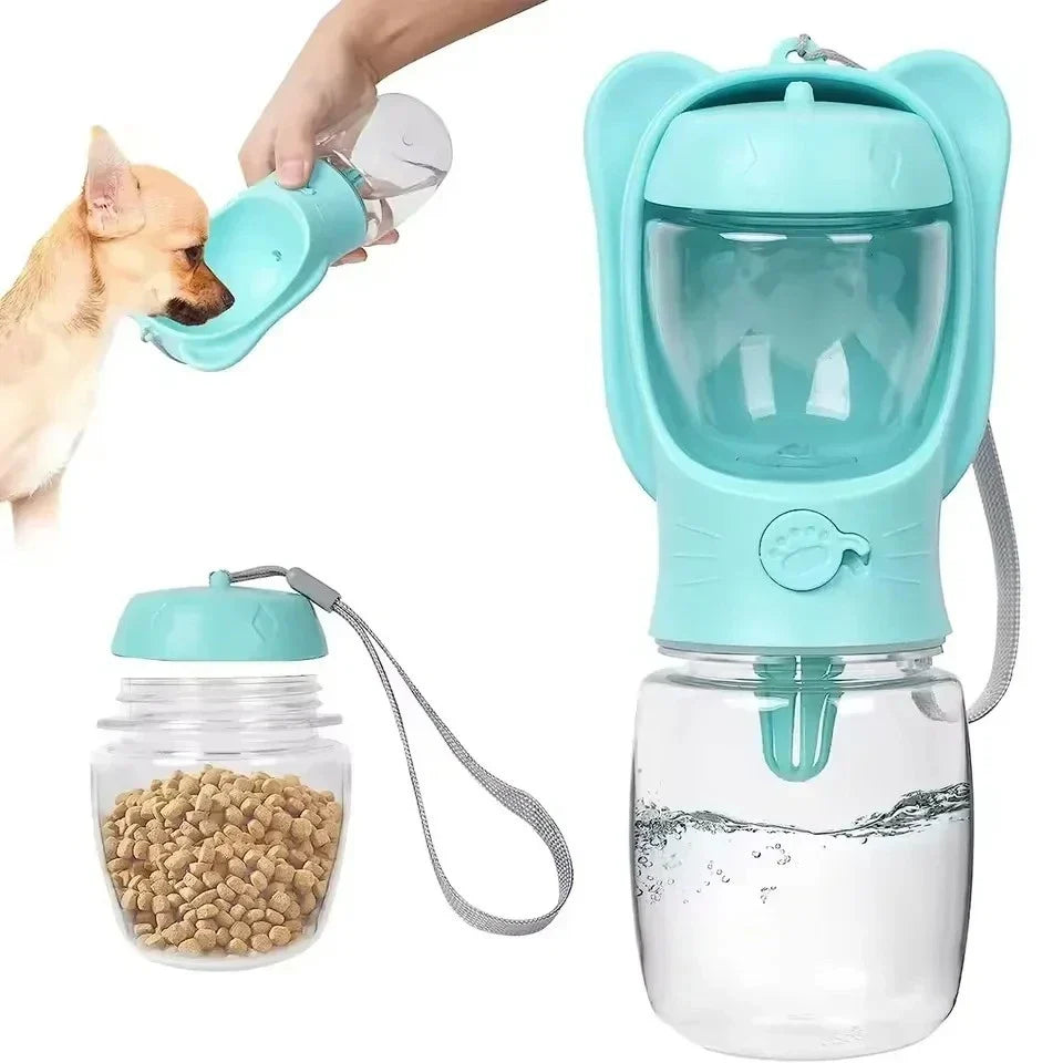 2-in-1 Portable Pet Water Bottle & Food Container | Travel