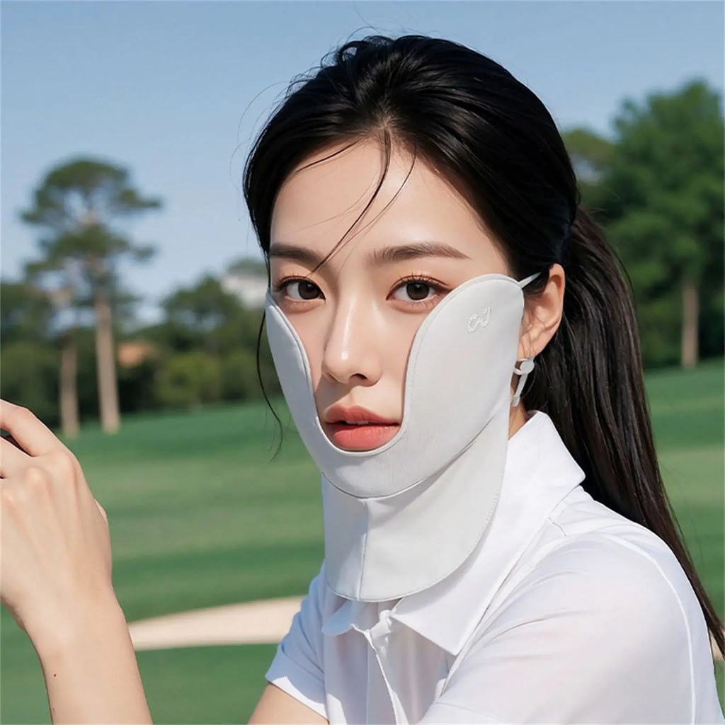 Ice Silk UPF50+ Sun Mask Women – UV Neck Cover Cycling