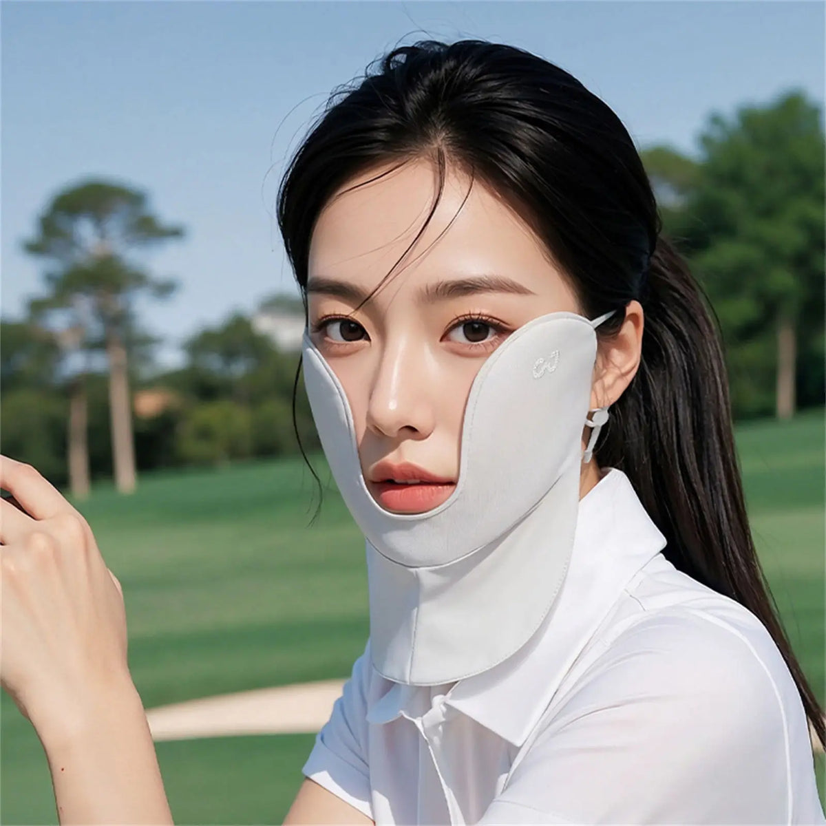 Ice Silk UPF50+ Sun Mask Women – UV Neck Cover Cycling