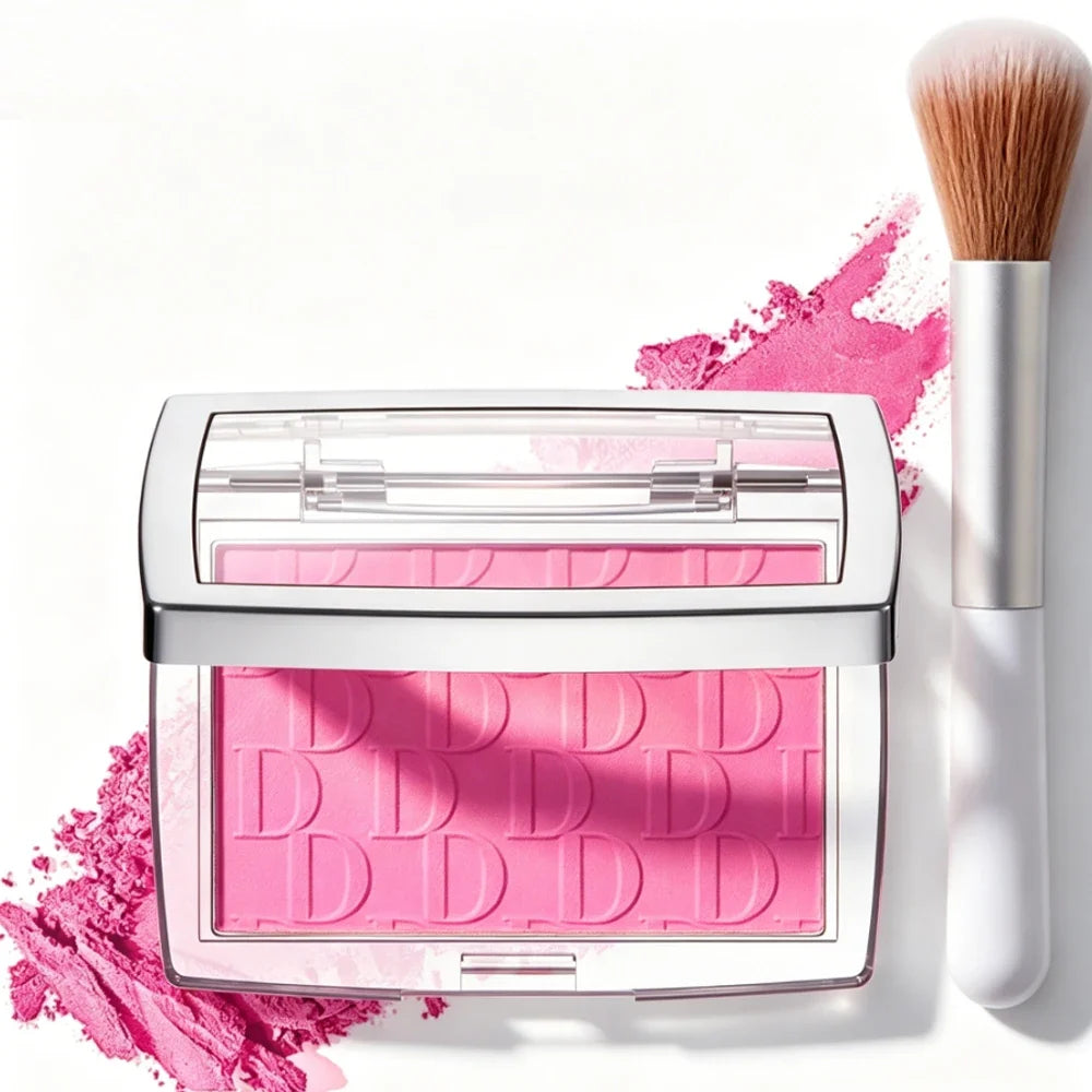 Matte Embossed Blush Palette – Pigmented Pink & Coral + Brush