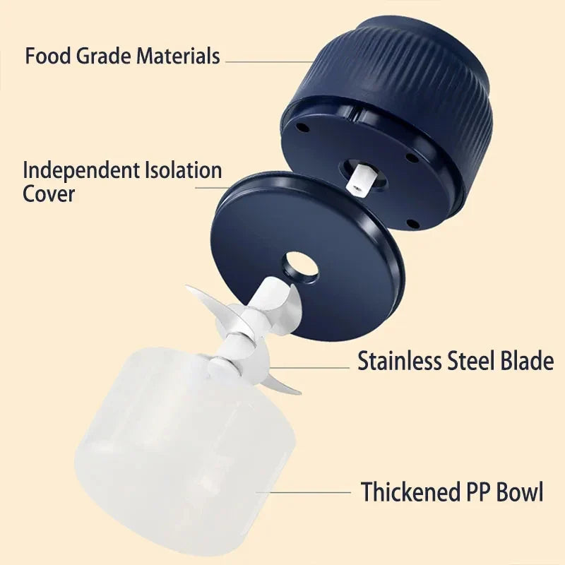 HOMEFISH 250ml Mini Electric Garlic & Vegetable Chopper