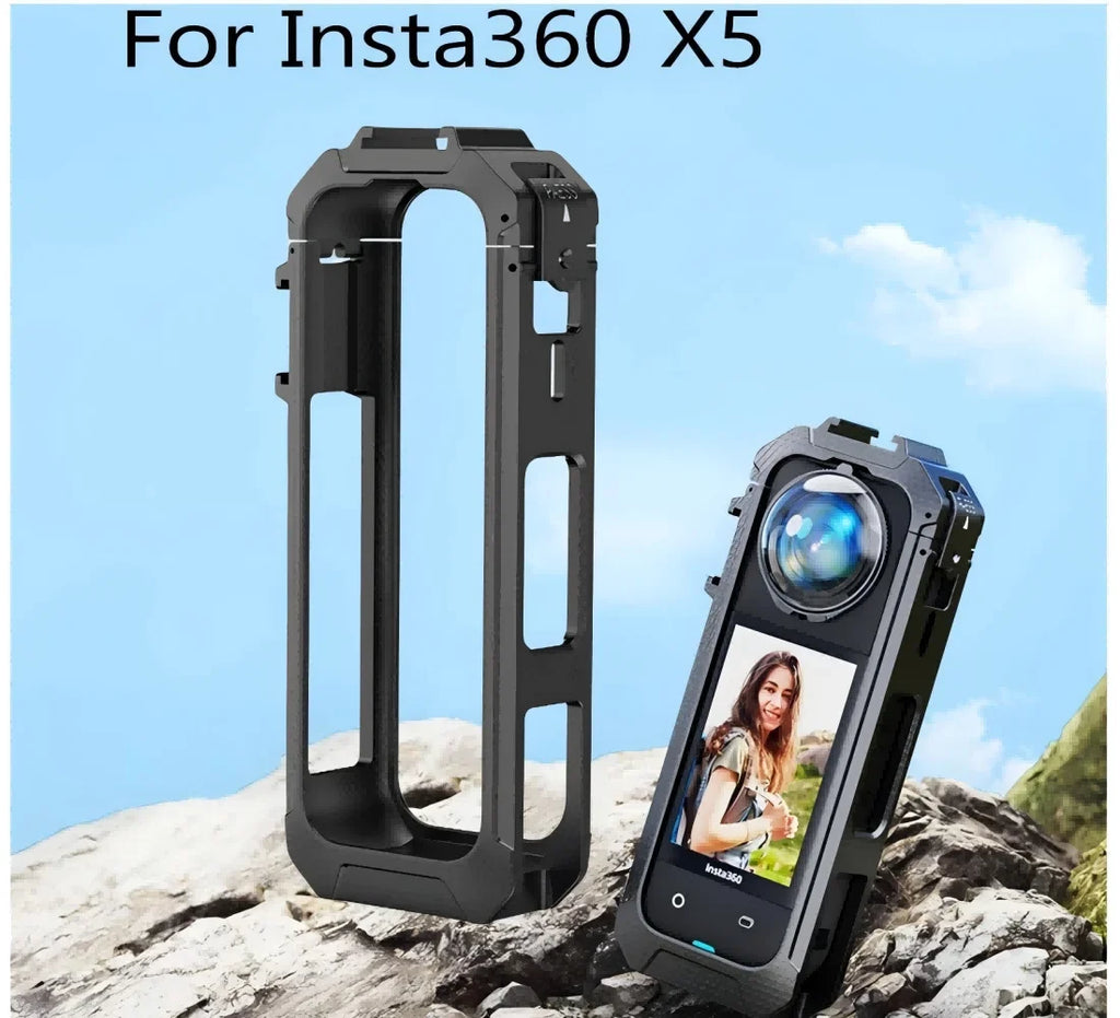 PC Cage Frame for Insta360 X5 | Cold Shoe Quick Release
