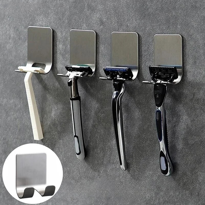 Stainless Steel Razor Holder – Punch-Free Adhesive Wall Hook