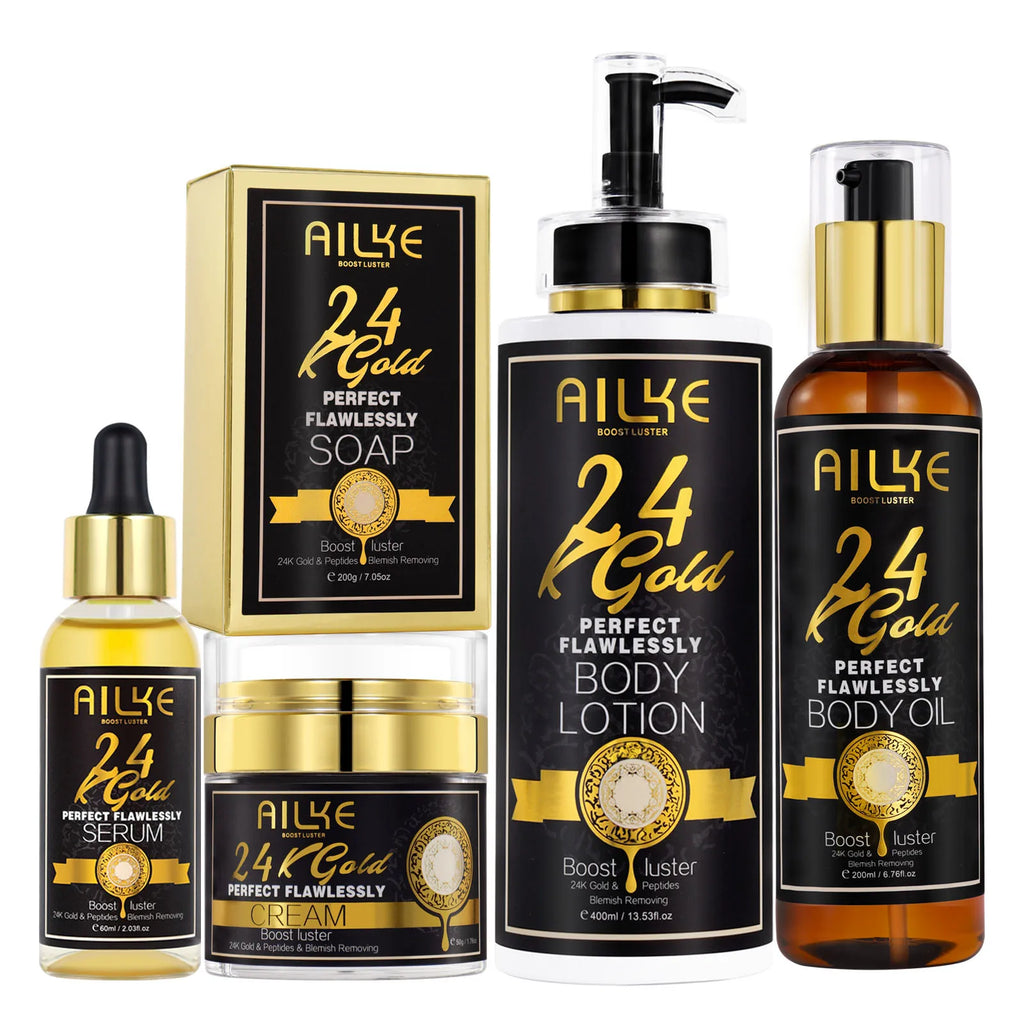 AILKE 24K Gold Skin Brightening Set | Turmeric, Glutathione & Vitamin C