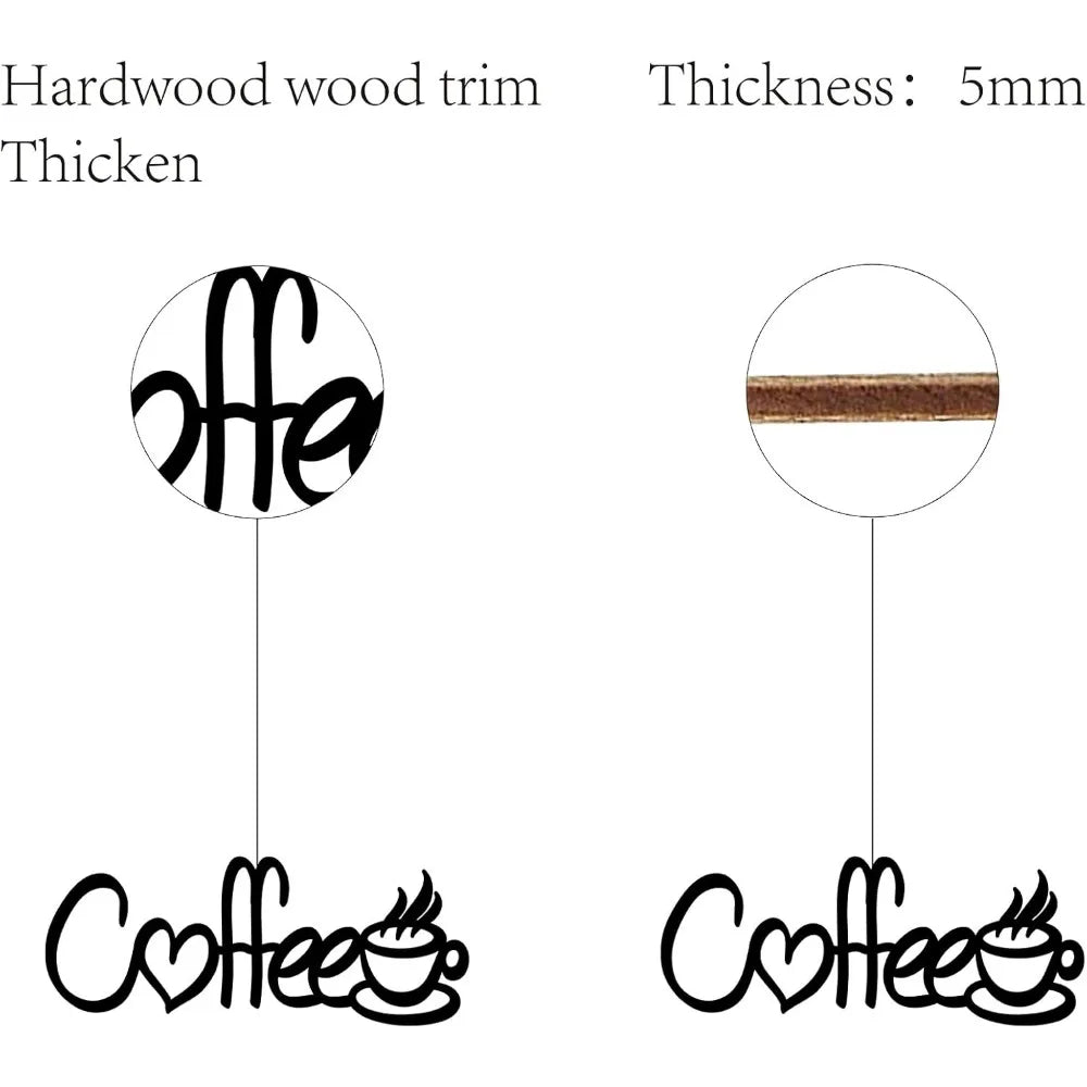 Laser Cut Wood Coffee Sign – Wooden Wall Art Décor 11.8"