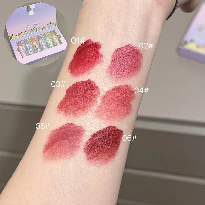 Art Value 6-Color Matte Velvet Liquid Lipstick Set | Waterproof