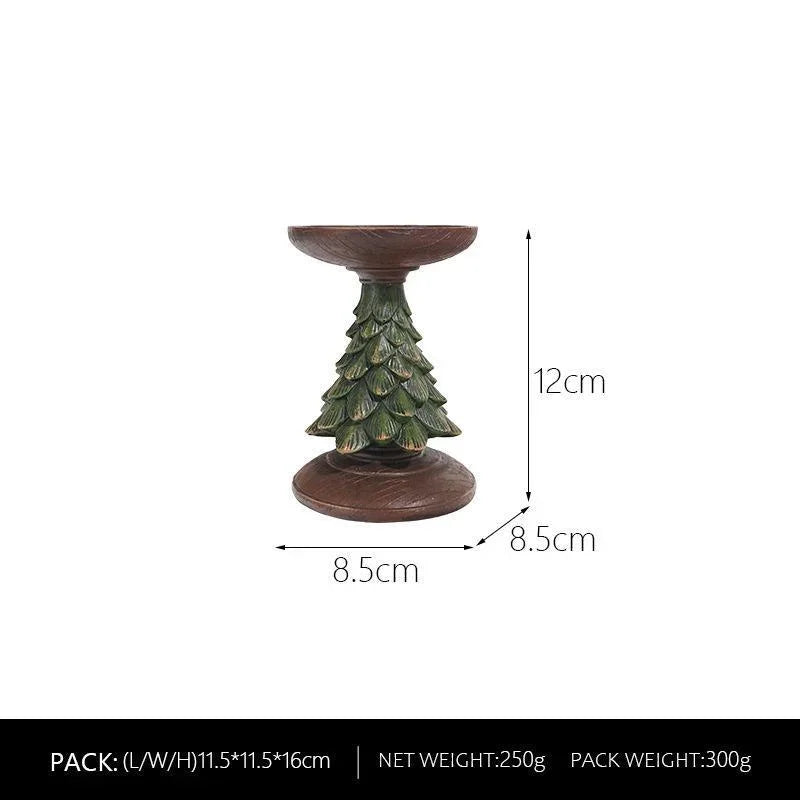 Christmas Tree Candle Holder – Resin Festive Candlestick Decor
