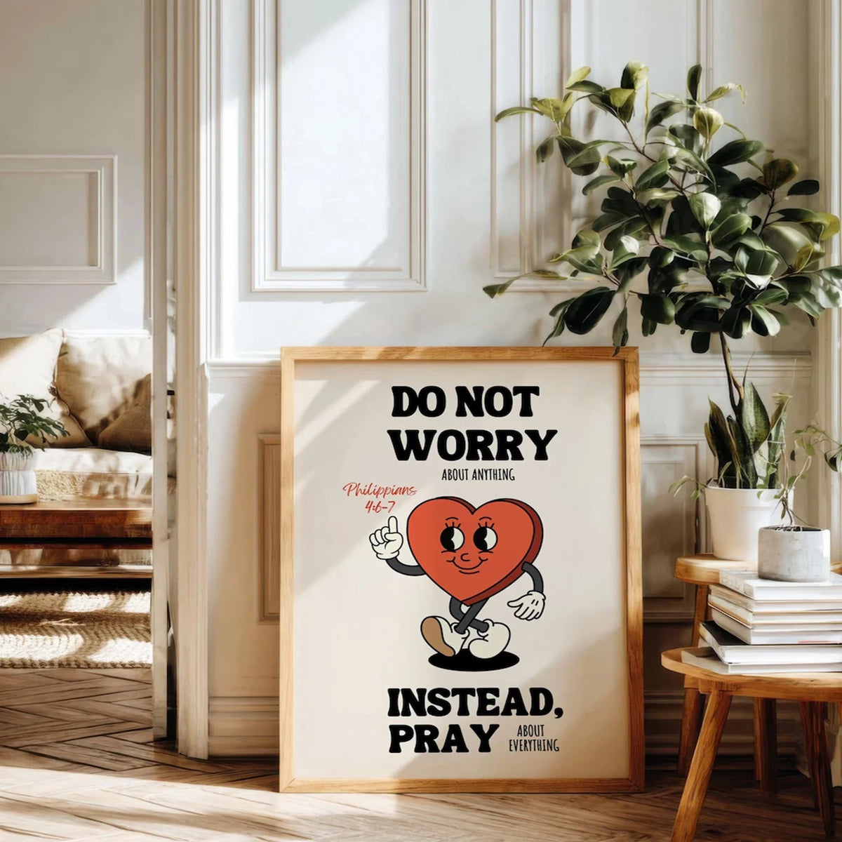 "Do Not Worry, Instead Pray" Christian Canvas Wall Art