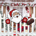 Santa Claus Fence Peeks Christmas Outdoor Decoration Set