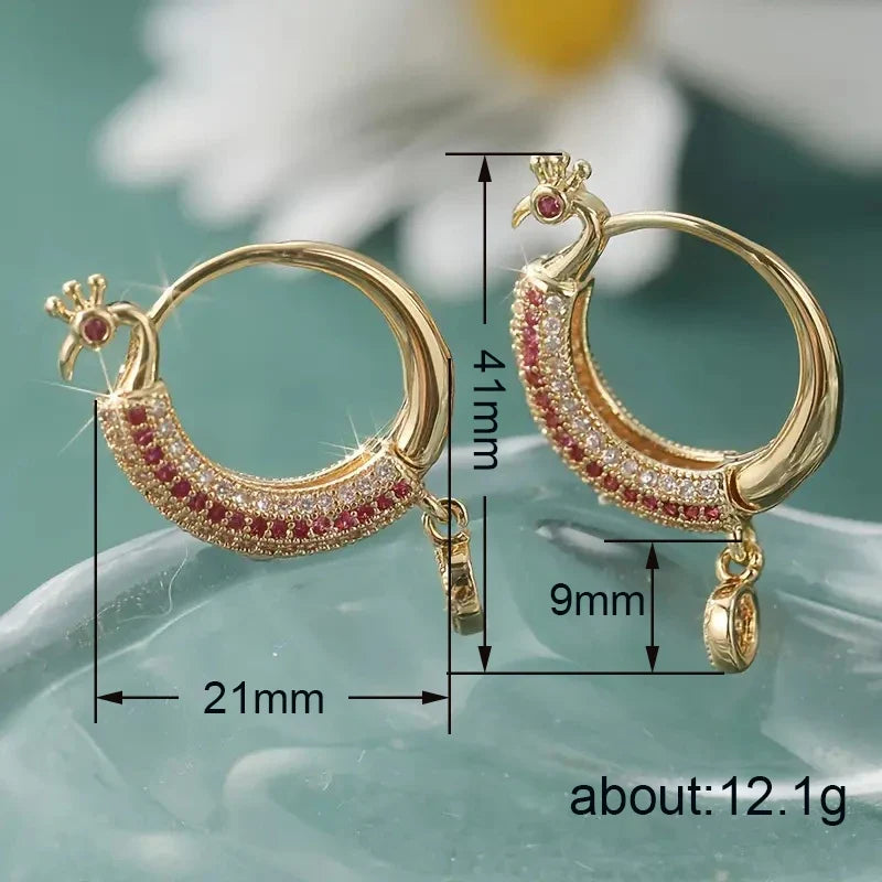 Huitan Cubic Zirconia Hoop Earrings – Geometric Women's Jewelry
