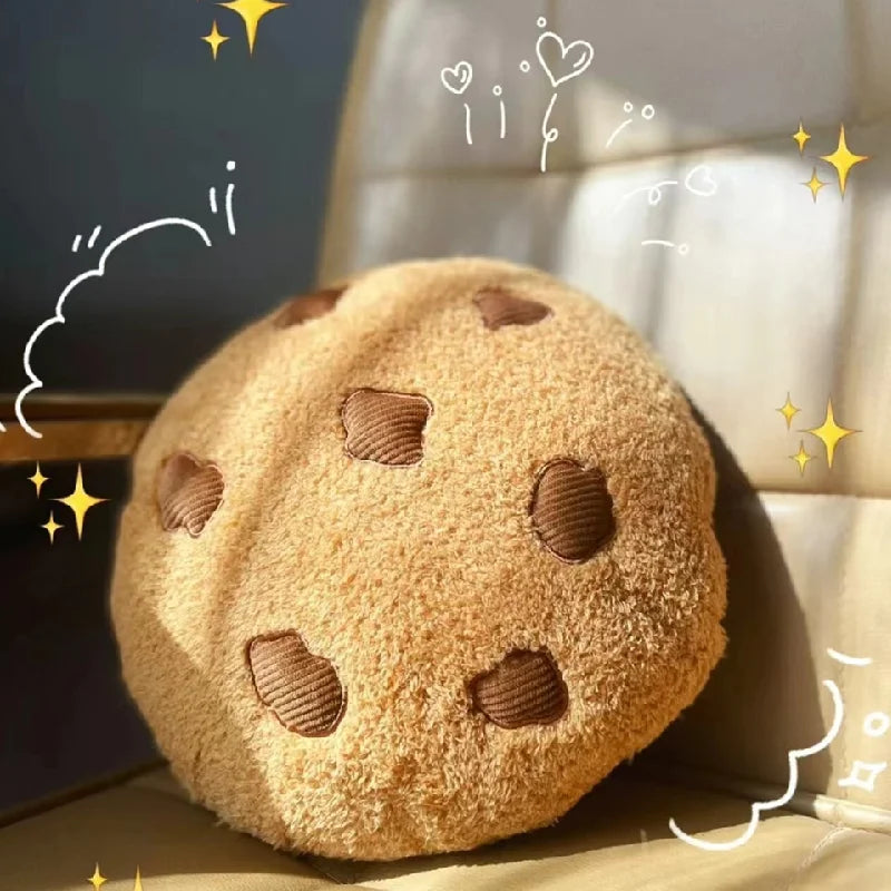Soft Cookie Pillow Cartoon Cookies Plush Seat Cushion Food Children