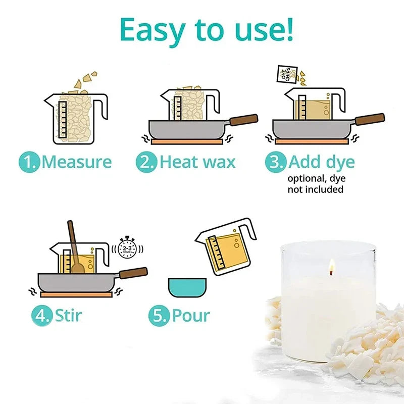 100% Pure Soy Wax for DIY Candle Making – Additive-Free
