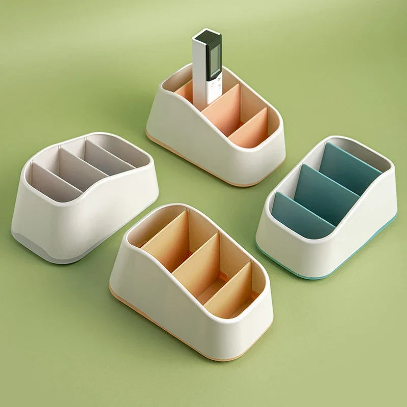 4-Slot Desktop Remote Control Holder & Storage Organizer