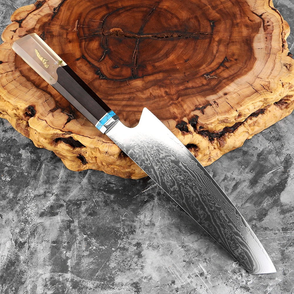 Damascus Kiritsuke Chef Knife 8-Inch | VG10 Steel Core