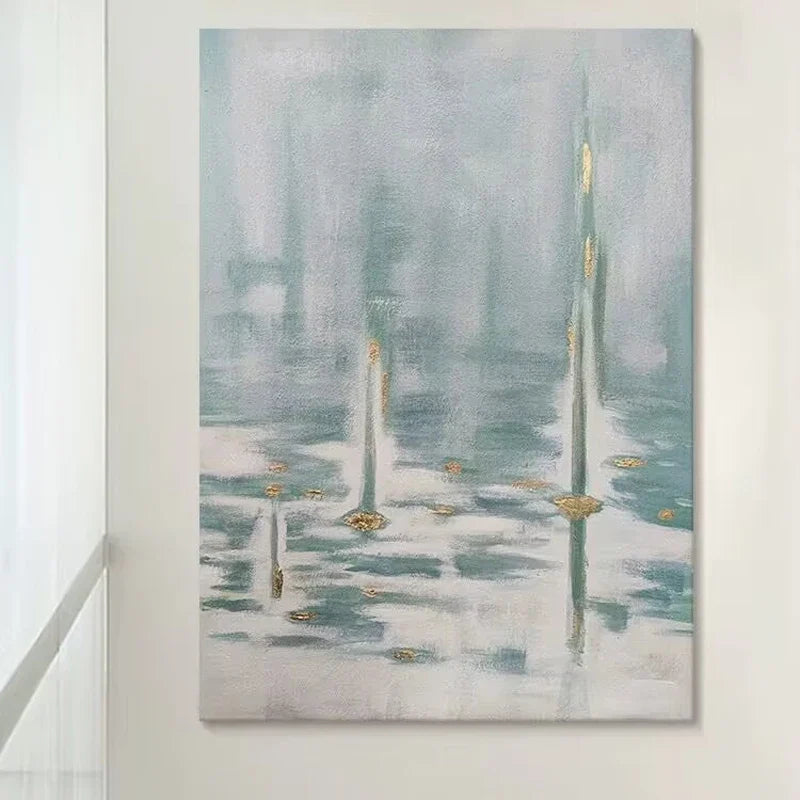 Nordic Gold Foil Abstract Hand-Painted Canvas Oil Painting