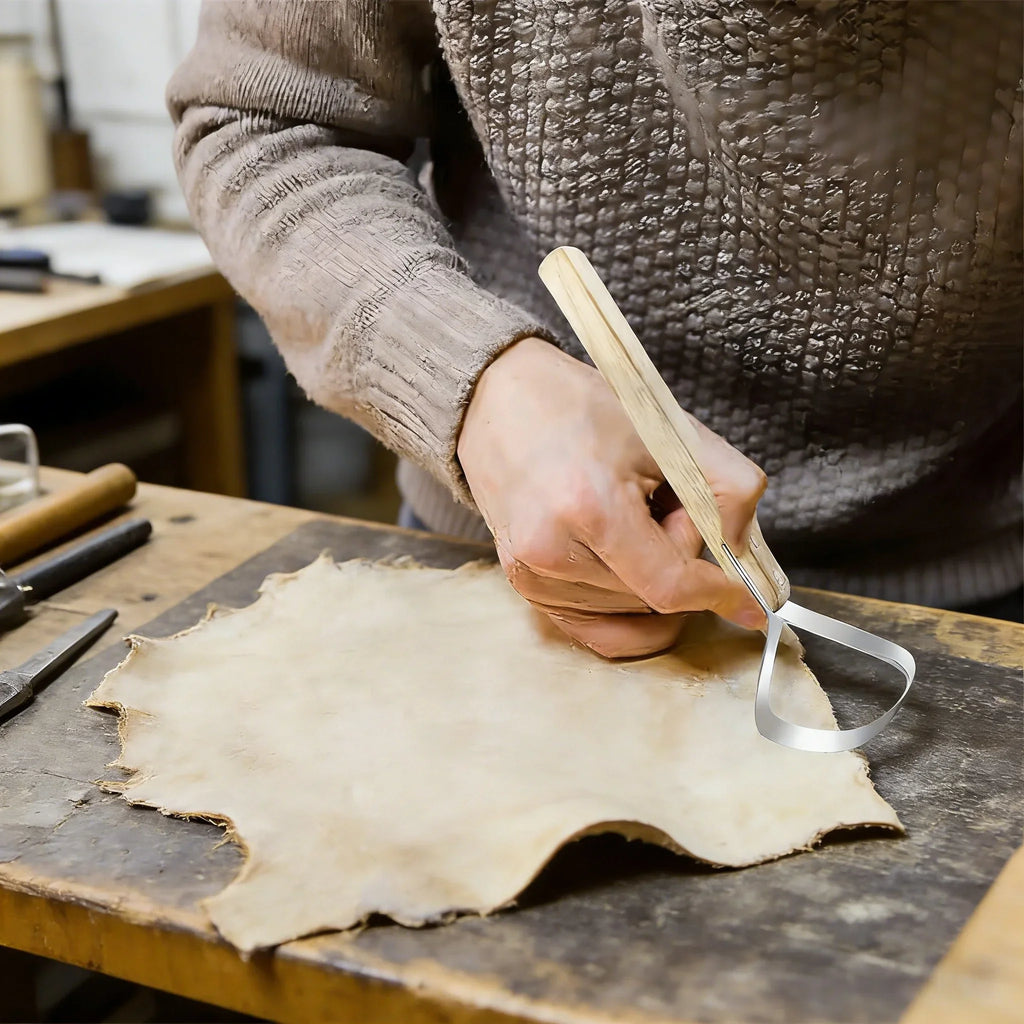 Leather Fleshing Tool & Skiving Knife – DIY Leathercraft Scraper