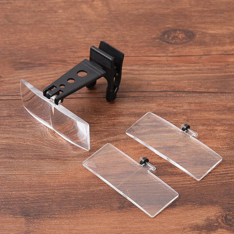 Clip-On Magnifying Glasses with LED Light & 3 Lens Sets