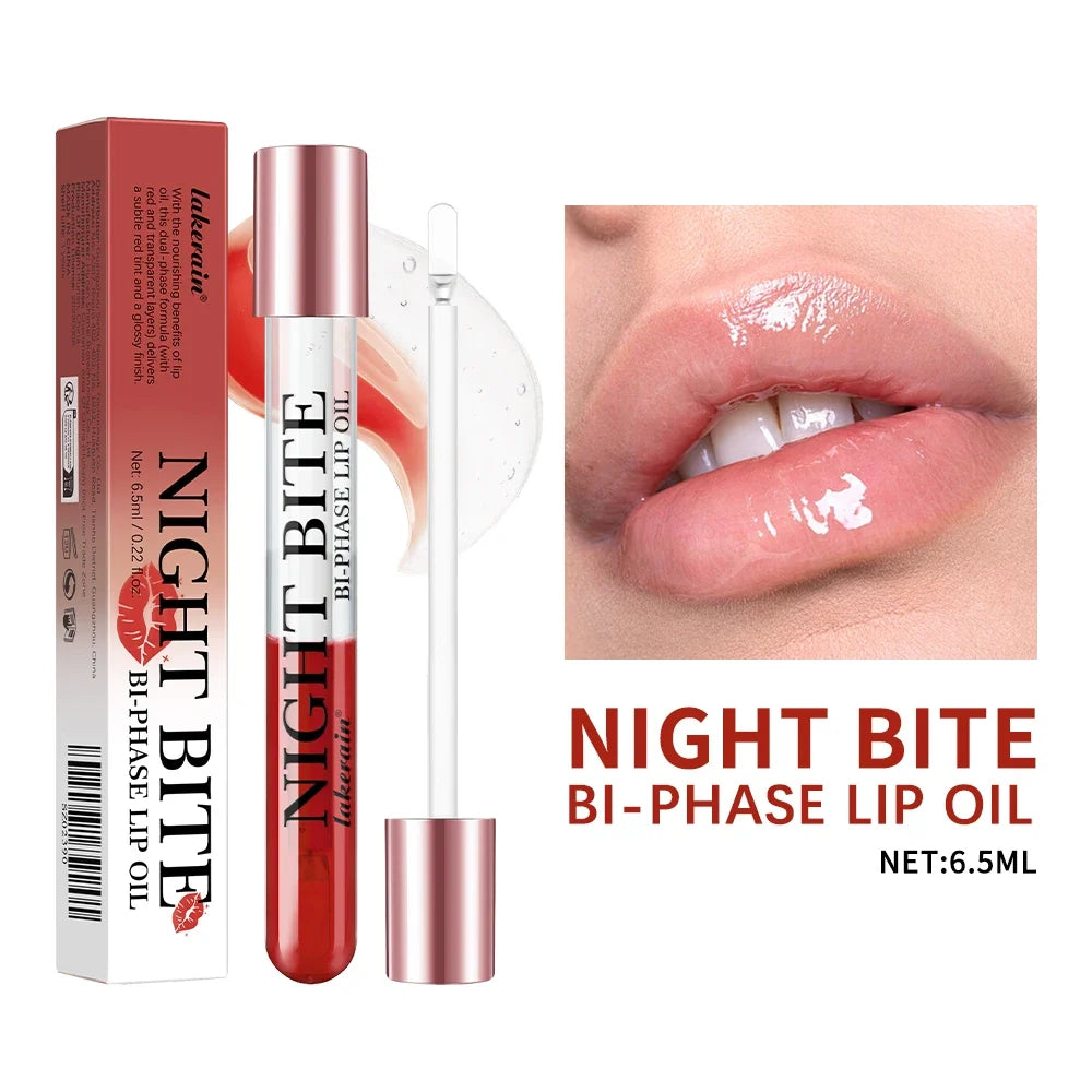 Night Bite Bi-Phase Glossy Lip Oil – Nourishing & Moisturizing