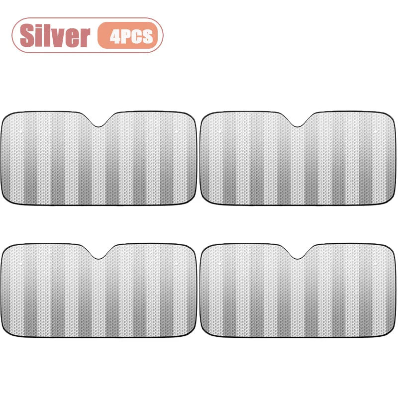 Foldable Car Windshield Sun Shade 6-Piece UV Block Set