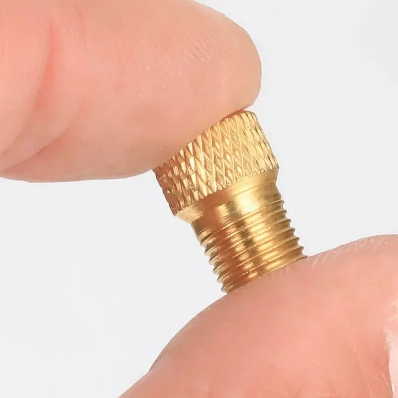 Copper Golden Bike Tire Valve Adapter – F/V to A/V Converter