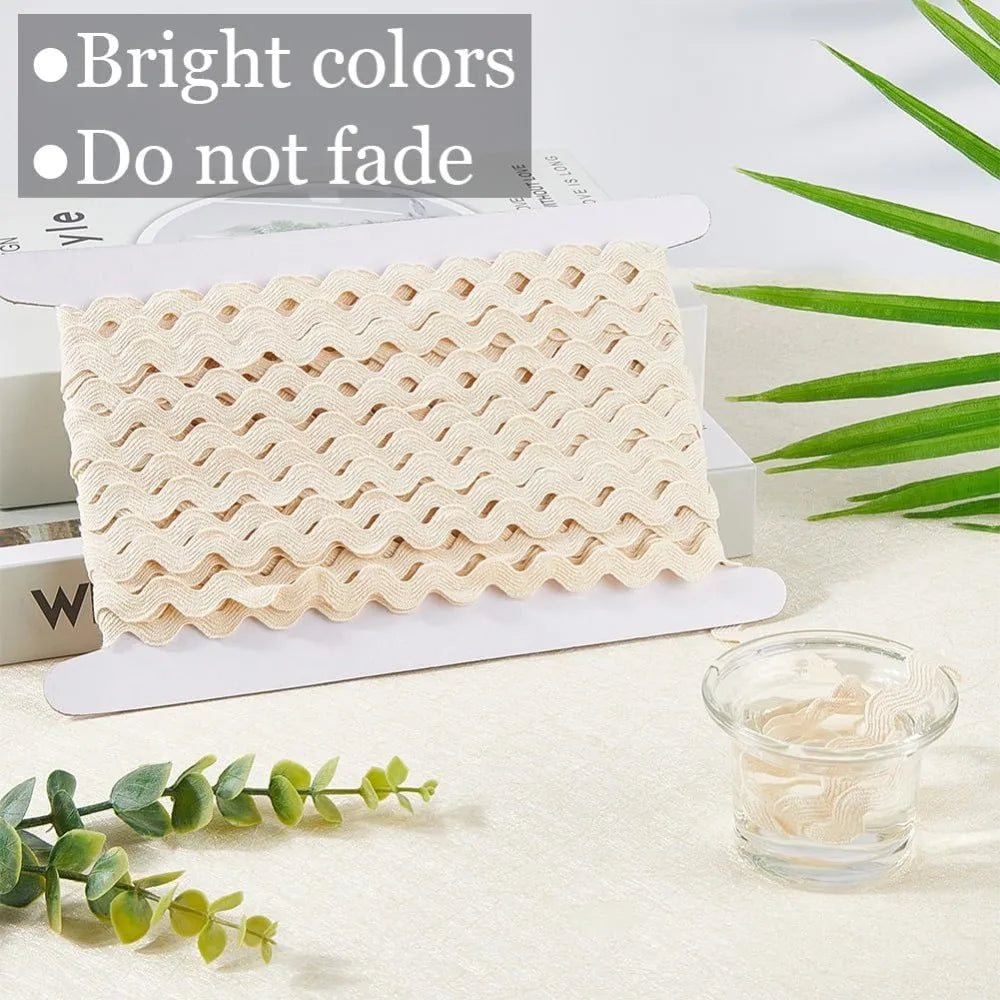 Cotton Ric Rac Wavy Fringe Trim Ribbon 15mm – 16.5 Yards White