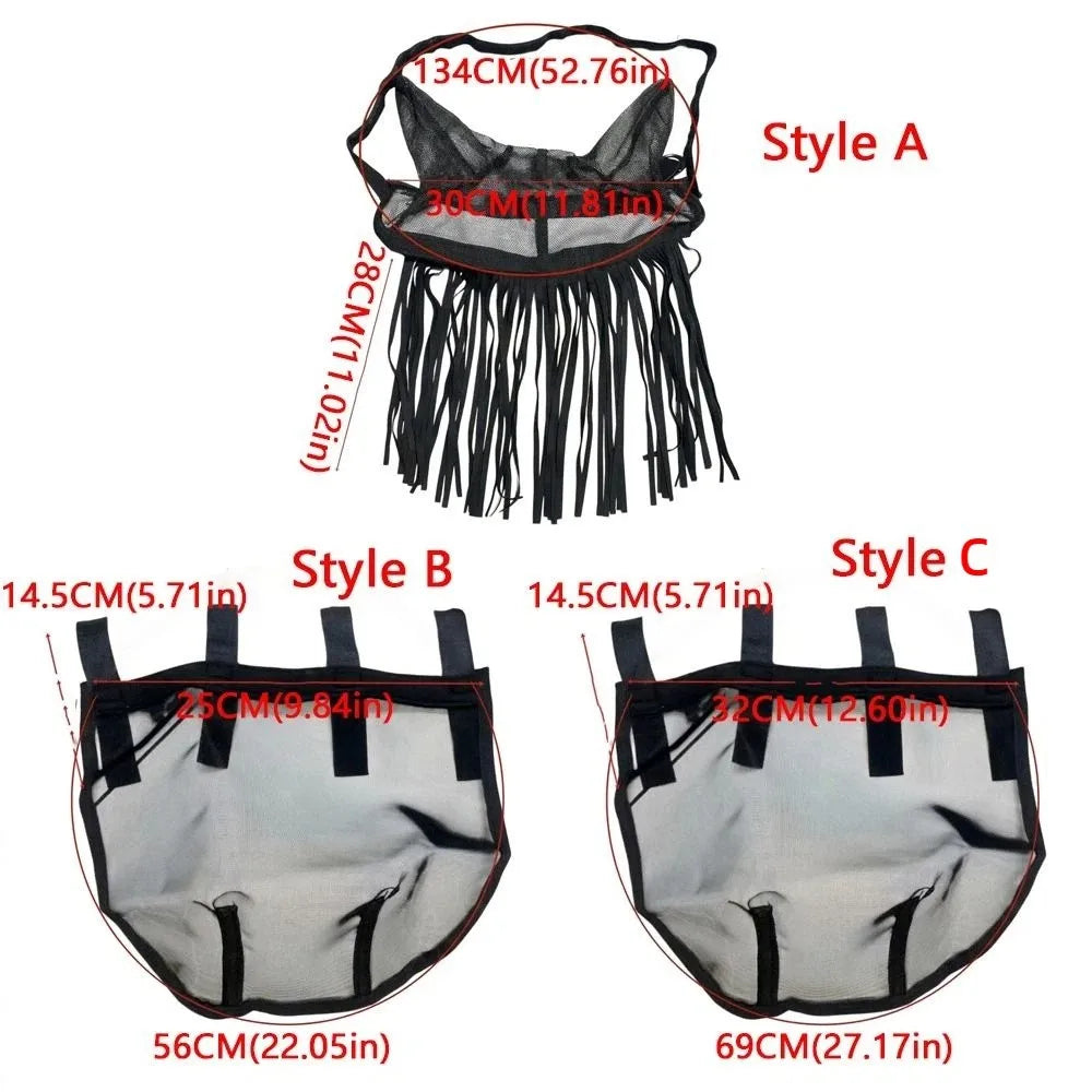 Horse Fly Mask with Tassels & UV Protection – Fine Mesh