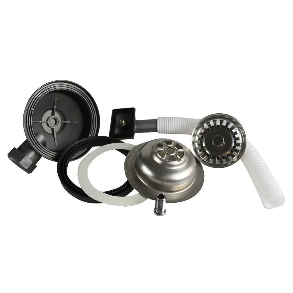 Stainless Steel Sink Drain Strainer Basket & Overflow – 114mm