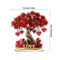 Valentine's Day Rose Heart Tree 2D Acrylic Desktop Ornament