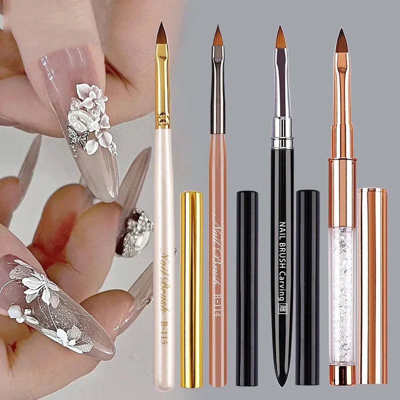 Professional Nail Art Brush – Fine Bristles & Crystal Handle