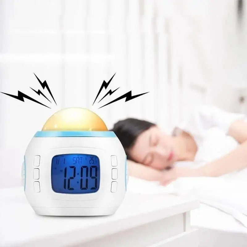 Kids Star Night Light Projector Alarm Clock with Music