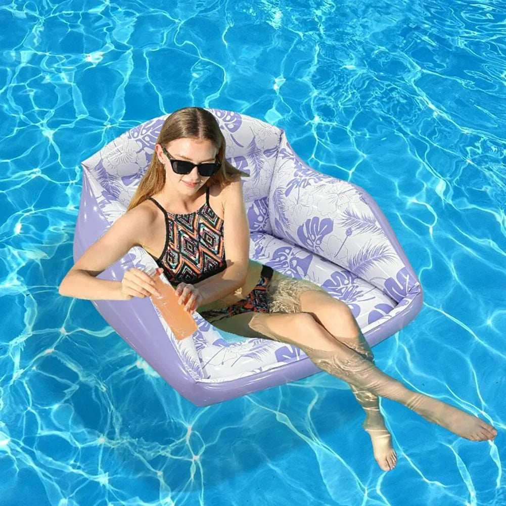 Inflatable Pool Sofa Chair with Cup Holders | Beach Float