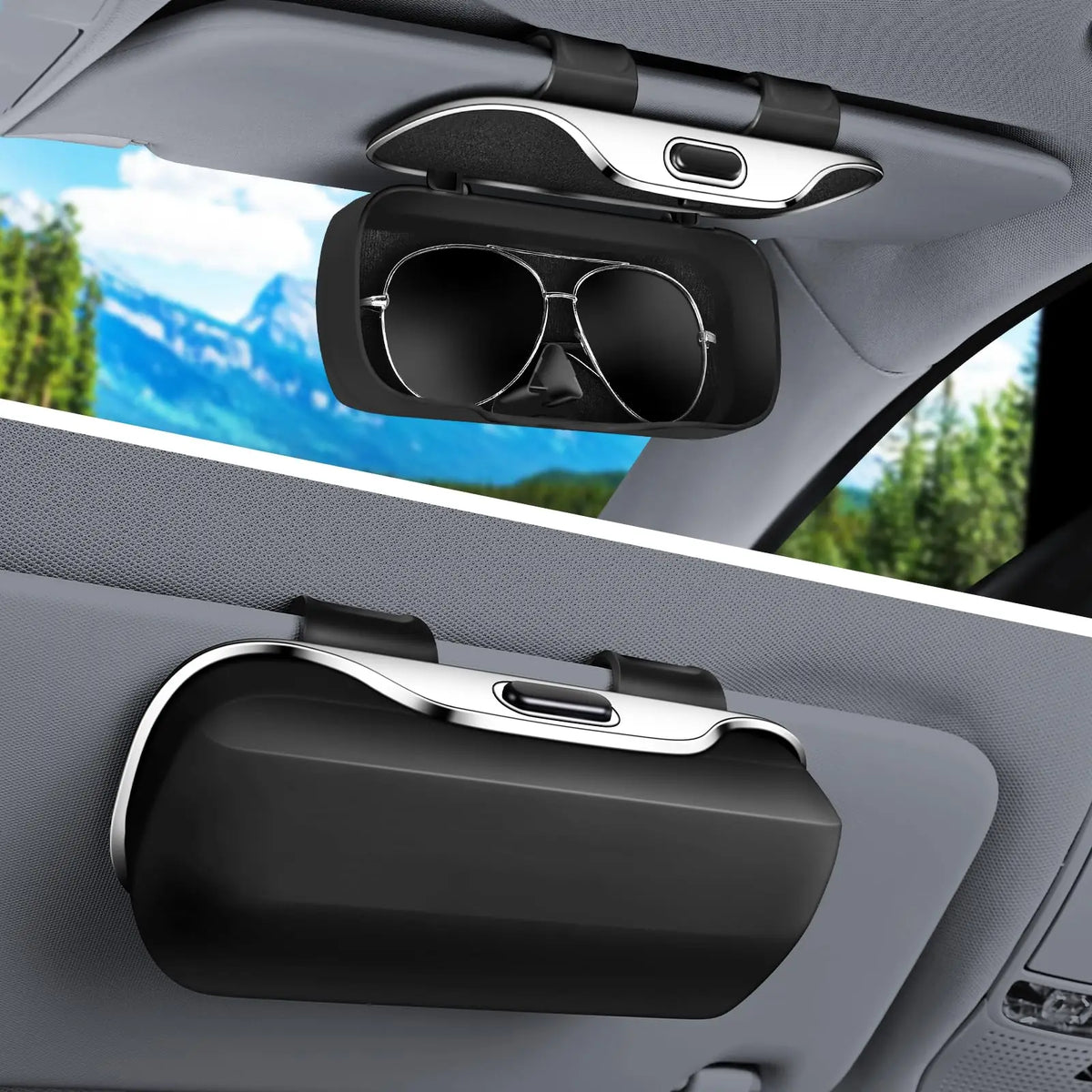 Car Sun Visor Glasses Holder – Snap-On Eyeglass Case