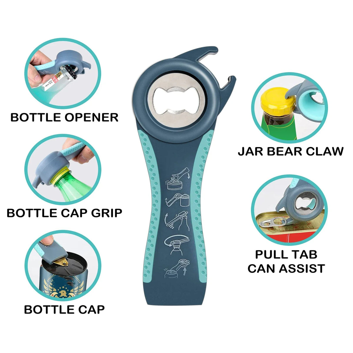4-Piece Jar & Bottle Opener Set | Ergonomic Non-Slip Grip