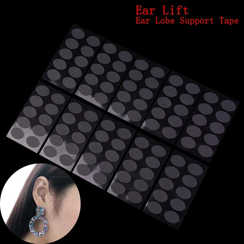Ear Lobe Support Tape – 100 Invisible Patches (10 Sheets)