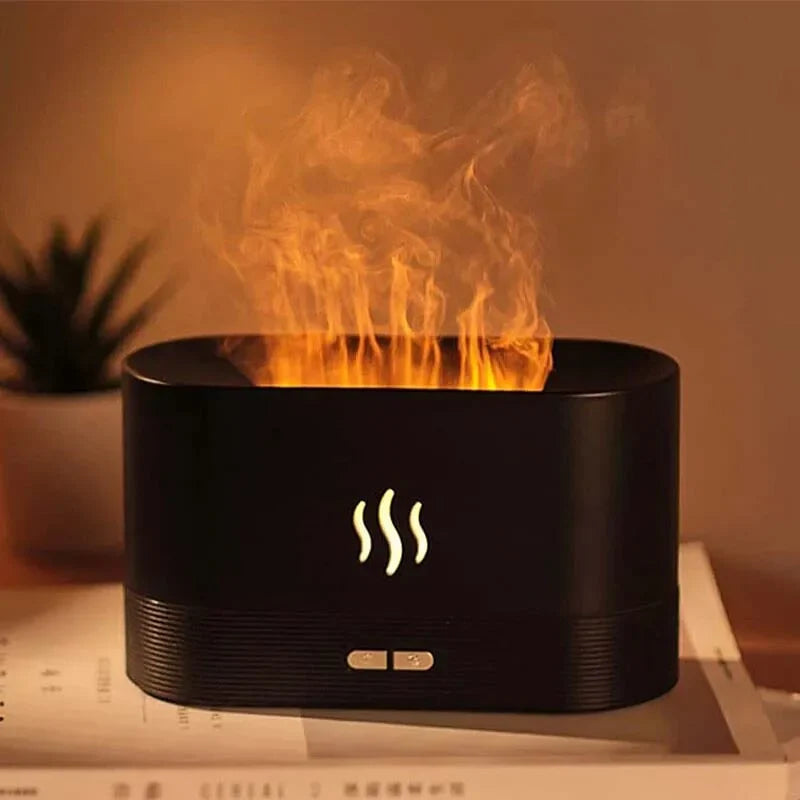 LED Flame Effect Ultrasonic Essential Oil Diffuser & Humidifier