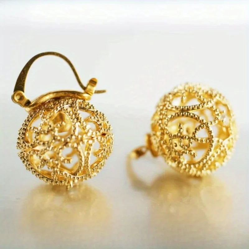 Huitan Hollow Ball Drop Earrings – Women's Trendy Jewelry
