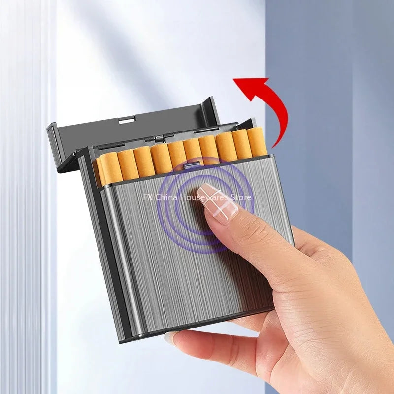 Large Metal Cigarette Case Auto Flip – Holds 40 Cigarettes