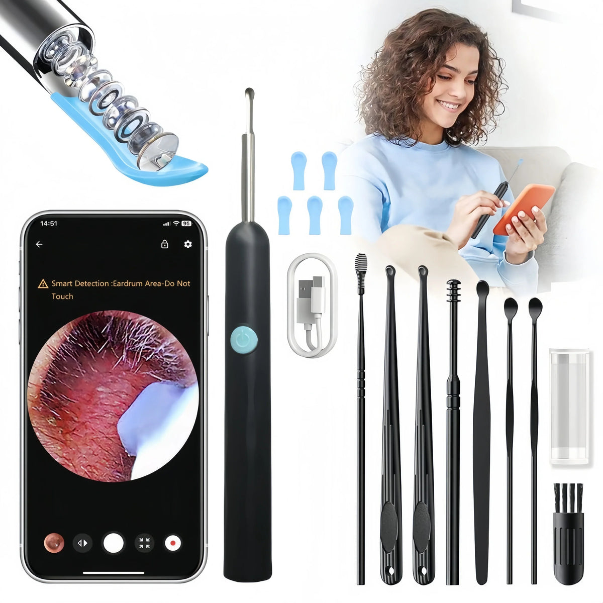 Visual Ear Wax Cleaner with HD Camera & LED Light | Ear Care Kit