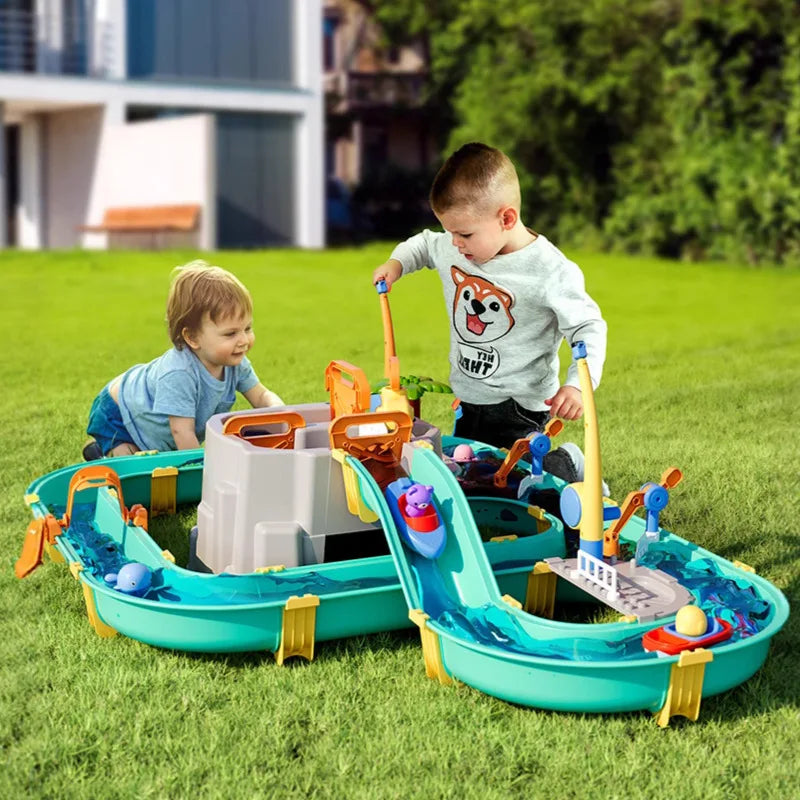 2-Tier Kids Water Table | 40" Outdoor Water Park Playset