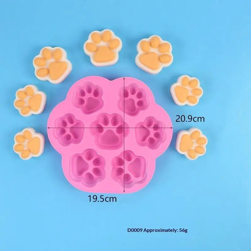 Cute Pet Paw Silicone Mold – DIY Candle Soap Chocolate Baking