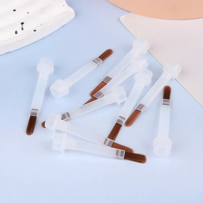 5 10 Disposable Nail Polish Brush Bottle Replacement Brown Hair Art