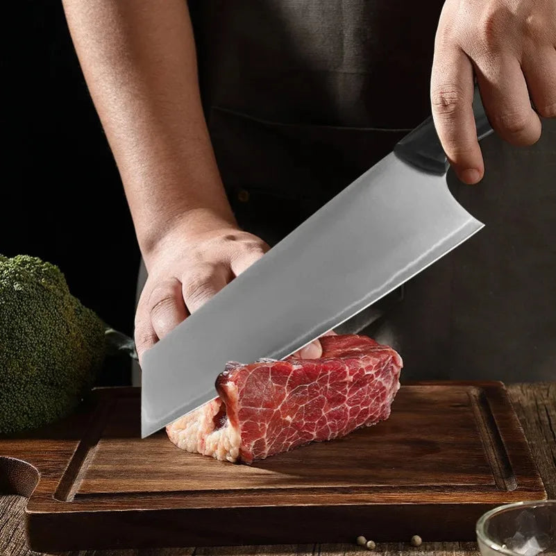 InLeung Stainless Steel Meat Cleaver – Sharp Handmade Chef Knife
