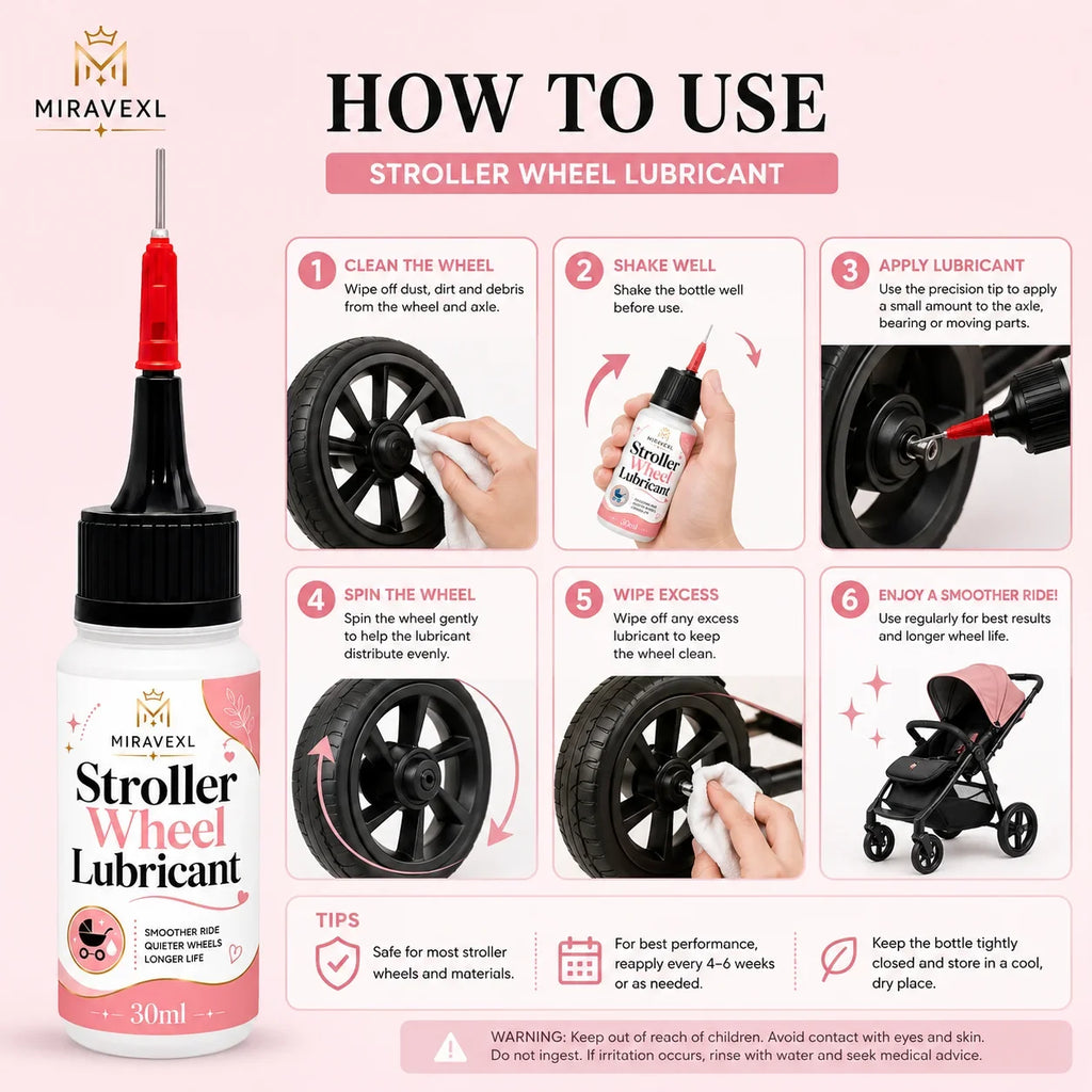 MIRAVEXL Stroller Wheel Lubricant 30ml – Smooth Quiet Ride