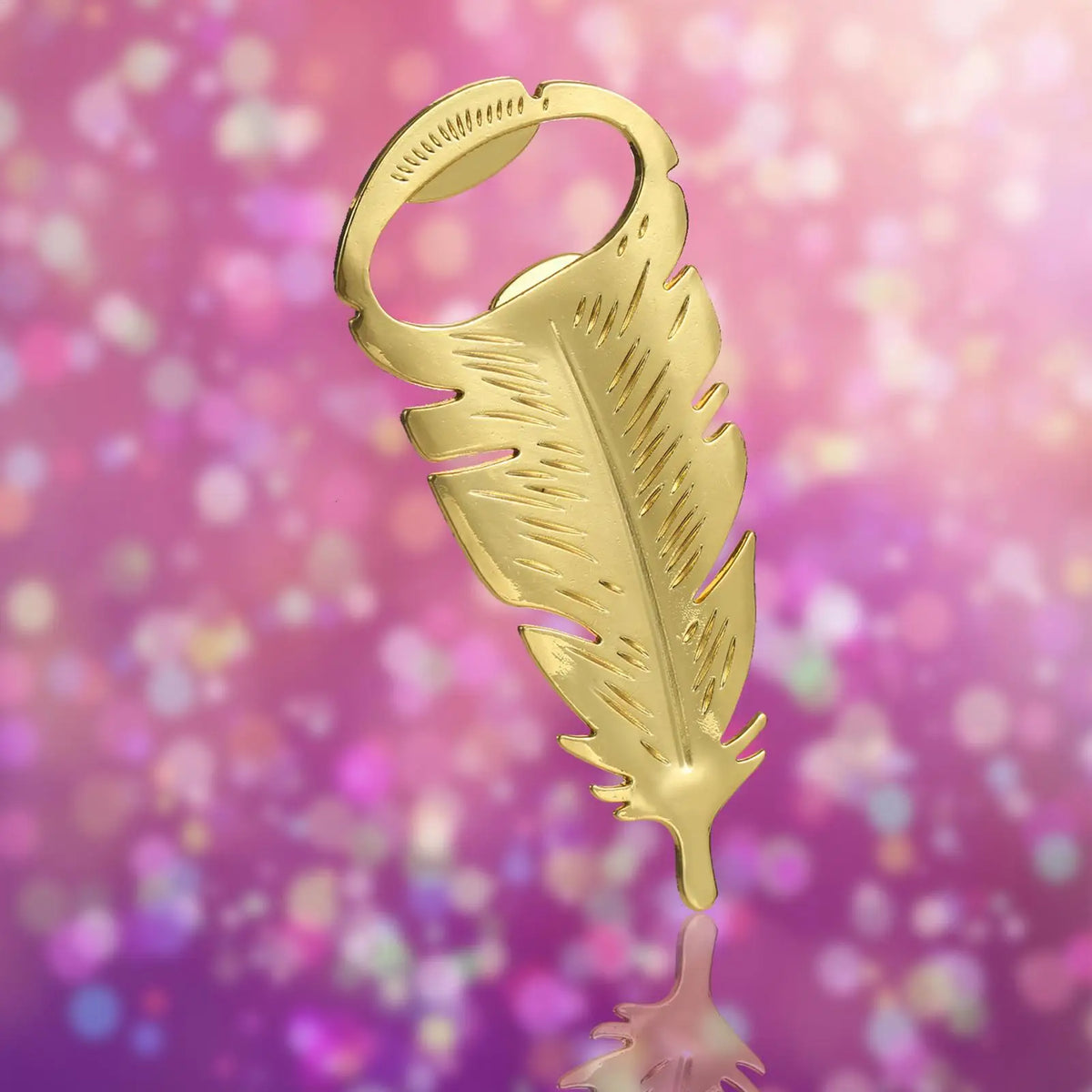 Golden Feather Bottle Opener – Portable Zinc Alloy Bar Tool