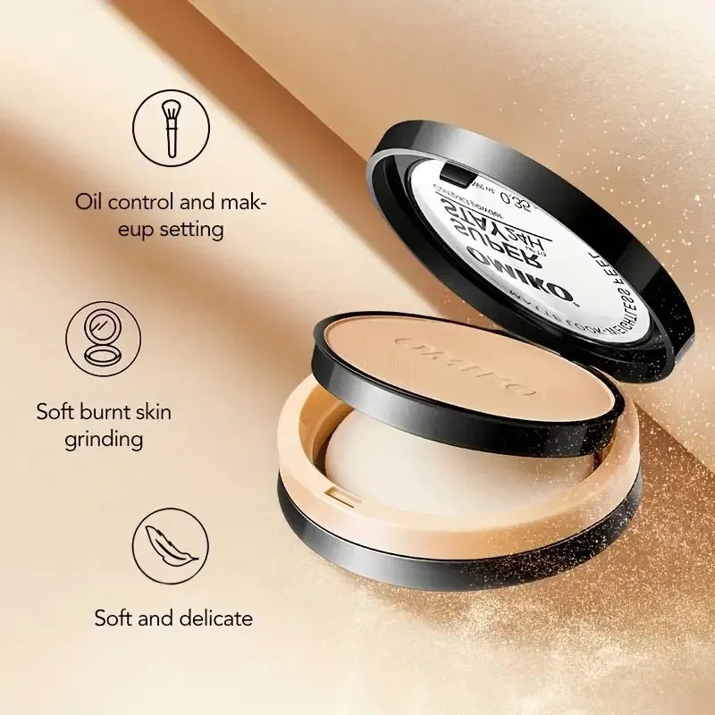 SADOER 3-Color Mineral Pressed Powder – Oil Control Concealer